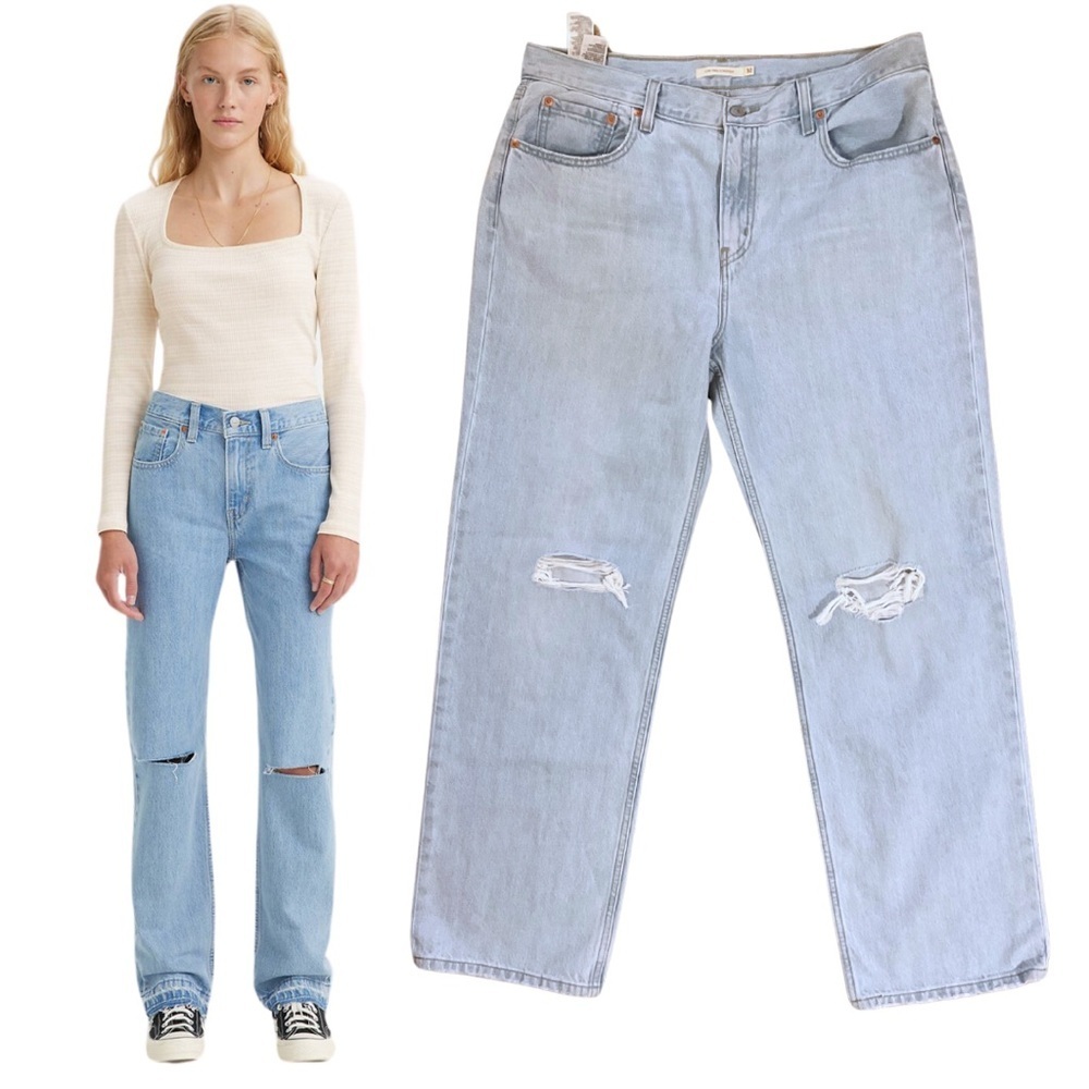 Levi’s Low Pro Women’s Jeans | Light Wash | Distressed | 32
